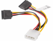Lanberg Molex (M) na 2x SATA (F) kabel 15cm CA-HDSA-11CU-0015 LANBERG Molex (M) na 2x SATA (F) kabel 15cm