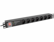 Lanberg PDU Power Distribution Unit 1U 16A 2m 7 PDU-PRO-07E-0200-BK