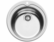 Pyramis Kiba 1B steel sink 100053701 smooth polished 1 bowl 48.5 cm diameter silver