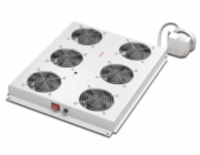 Roof cooling unit for DIGITUS server cabinets, 6 Fans, Switch, Thermostat, 828m3 air circ./h Color grey RAL 7035