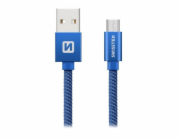 Swissten Datový Kabel Textile Usb / Micro Usb 2,0 M Modrý