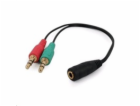 GEMBIRD Kabel rozdvojka jack 3,5mm (4 pólový) na 2x3,5mm ...