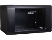 DIGITUS DN-WU19 04U/450/B DIGITUS Wall Mount Cabinet 19 4U 279/600/450mm, glass door, black, unmounted