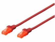 Digitus Ecoline Patch Cable, UTP, CAT 6e, AWG 26/7, červený 5m, 1ks