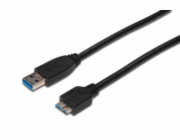 Digitus AK-300117-003-S USB 3.0 kabel, USB A - Micro USB B, M / M, 0,25 m,UL, bl