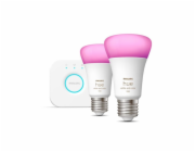 Philips Hue White & Color Ambiance Starter-Set: E27 Smarte Lampe A60 Doppelpack