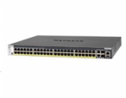 NETGEAR M4300-52G-PoE+ - Přepínač - L3 - řízený - 2 x 10/100/1000/10000 + 2 x 10 Gigabit SFP+ + 48 x 10/100/1000 (PoE+) - proudění vzduchu zpředu dozadu - Lze montovat do rozvaděče - PoE+ (860 W)