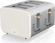 Swan ST14620WHTN toustovač 4 plátky Nerezová ocel Bílá 1500 W