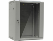 Závěsná skříň NetRack 19, 15U/600x450mm, prosklená dvířka, otevírací strany, šedá (019-150-645-021)