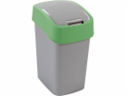 CURVER Flip Bin Odpadkový koš Stříbrná/zelená 9l