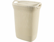 koš 57l na použité prádlo,bílý KNIT