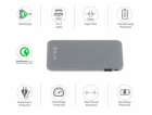 Tellur Power Bank QC 3.0 Fast Charge, 5000mAh, 3v1 šedá