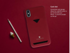 VixFox Card Slot Back Shell for Iphone X/XS ruby red