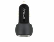 Tellur Duální USB nabíječka do auta s QC 3.0, 6A černá