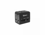 Univerzální cestovní adaptér Sbox TA-23 s duální USB nabíječkou