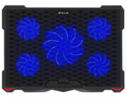 Tellur Cooling pad Basic 17, 5 ventilátorů, LED, Black