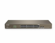 Tenda TEG1024F - 22-port Gigabit Ethernet Switch + 2x Combo SFP/RJ45, 10/100/1000 Mbps, Fanless, Rackmount, Kov