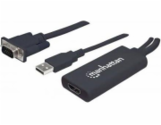 Kabel Manhattan HDMI - D-Sub (VGA) + USB-A 0.3m czarny (152426)