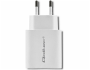 Qoltec 51714 Nabíječka | 18 W | 5-12V | 1,5-3A | USB typu C PD | USB QC 3.0 | Bílý