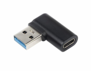 PremiumCord USB redukce USB-C  - USB3.0 typ A  (F/M), zahnutá 90°