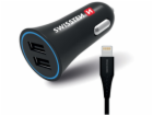 Swissten cl adaptér 2,4a power 2x usb + kabel lightning