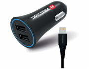 Swissten cl adaptér 2,4a power 2x usb + kabel lightning