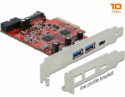 Delock PCI Express x4 Karta na 1 x externí USB Type-C samice + 2 x externí USB Typu-A samice SuperSpeed USB 10 Gbps