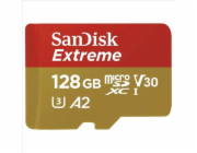 SanDisk micro SDXC karta 128GB Extreme Action Cams and Drones (190 MB/s Class 10, UHS-I U3 V30) + adaptér
