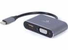 Cablexpert A-USB3C-HDMIVGA-01 USB grafický adaptér Šedá