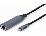 Gembird A-USB3C-LAN-01 dokovací stanice/replikátor portů USB 3.2 Gen 1 (3.1 Gen 1) Type-C Černá, Šedá