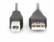 Digitus USB kabel A/samec na B/samec, 2x stíněný, černý, 1m