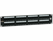 19" patch panel Solarix 48 x RJ45 CAT6 UTP 350 MHz černý 2U SX48-6-UTP-BK