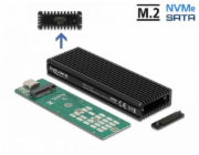 DeLOCK Externí kombinovaný kryt USB Type-C pro M.2 NVMe PCIe nebo SATA SSD, kryt disku