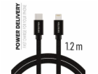Swissten Datový Kabel Textile USB-C / Lightning 1,2 M Černý
