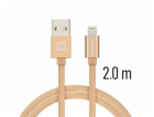 Swissten Datový Kabel Textile Usb / Lightning 2,0 M Zlatý