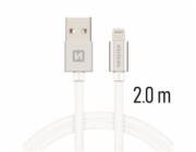 Swissten Datový Kabel Textile Usb / Lightning 2,0 M Stříbrný