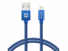 Swissten Datový Kabel Textile Usb / Lightning 1,2 M Modrý