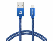 Swissten Datový Kabel Textile Usb / Lightning 1,2 M Modrý