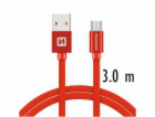 Swissten Datový Kabel Textile Usb / Micro Usb 3,0 M Červený