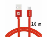 Swissten Datový Kabel Textile Usb / Micro Usb 3,0 M Červený