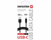 Swissten Datový Kabel Usb / Usb-C Černý 1,5M (9Mm)