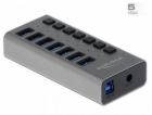 Delock Externer SuperSpeed USB Hub mit 7 Ports + Schalter...