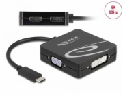 DeLOCK USB Adapter, USB-C Stecker > VGA + HDMI + DVI + DisplayPort Buchse