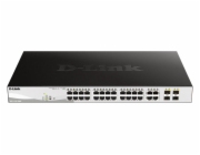 D-Link DGS-1210-28MP 28-port Gigabit Smart+ PoE Switch, 24x GbE PoE+, 4x RJ45/SFP, PoE 370W