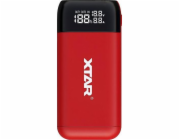 XTAR PB2S červená Nabíječka / powerbanka pro Li-ion 18650 / 20700 / 21700 válcové baterie