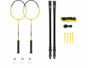 NILS NRZ262 ALUMINIUM badminton set 2 rackets 3 feather darts 600x60cm net case