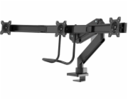Neomounts NM-D775DX3 - Montážní sada - plný pohyb - pro 3 LCD displeje - černá - velikost obrazovky: 17"-27" - upevnění svorkou, průchodka, upevnitelné na stůl