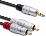Kabel Qoltec Jack 3,5 mm – RCA (Cinch) x2 3 m černý (1_789342)
