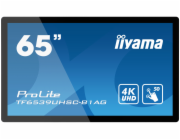 65" iiyama TF6539UHSC-B1AG: IPS, 4K, capacitive, 50P, 500cd/m2, VGA, HDMI, DP, 24/7, IP54, černý