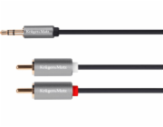 Kruger&Matz KM1214 Kabel jack 3.5 wtyk-2RCA 1.8m